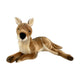 Plush toy kangaroo on a white background