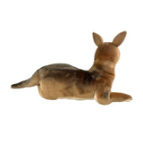 Plush toy kangaroo on a white background