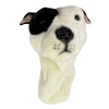 Staffy Golf Cover, White w/ black patch