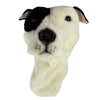 Staffy Golf Cover, White w/ black patch