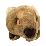 Wallis wombat plush toy with satin pocket front view