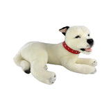Winter Staffy plush toy lying