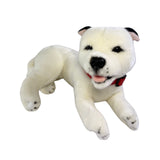 Winter Staffy plush toy lying