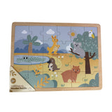 Aussie animals wooden puzzle featuring koala, kangaroo, platypus and crocodile