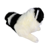 Woodrow Piebald cat plush toy lying