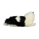 Woodrow Piebald cat plush toy lying side view