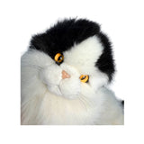 Woodrow Piebald cat plush toy close up