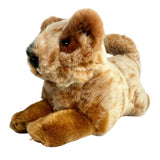 Red Heeler cattle dog plush toy lying down