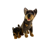 Kelpie plush dog toy sitting and lying