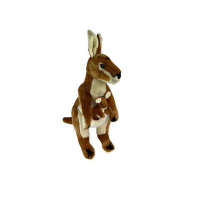 Dodger (Kangaroo with joey - 40cm, red)