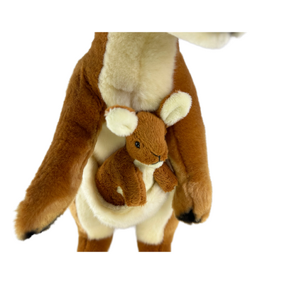 Dodger (Kangaroo with joey - 40cm, red)