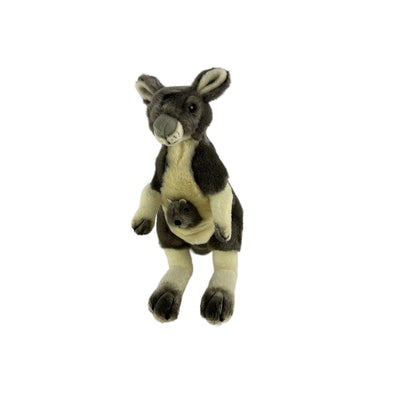 Tracy (Kangaroo with joey - 28cm, grey)