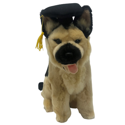 Gradhat Sargeant With Graduation Hat (German Shepherd - 30cm sitting)